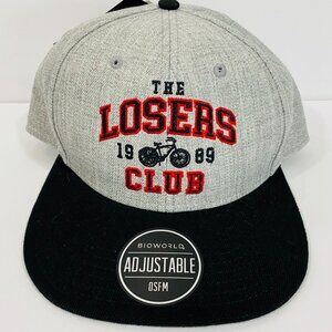 The Losers Club 1989 IT Movie Pennywise Gray & Black Cap Snapback OSFM Hat NEW